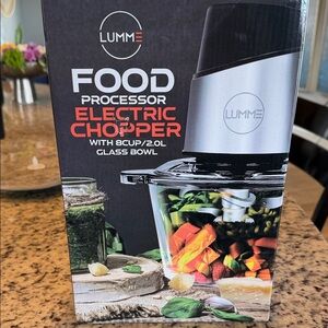 Silver and Black Food Processor Electric Chopper